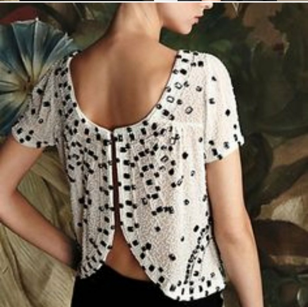 Anthropologie Beaded Composition Top by Yumi Kim